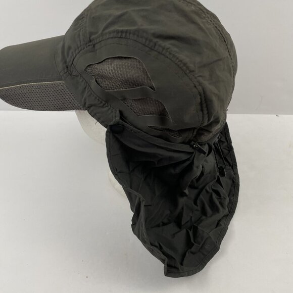 Dorfman Pacific 5 Panel Hat Packable Neck Flap Gray XL Drawstring Fish Hike - Picture 7 of 11